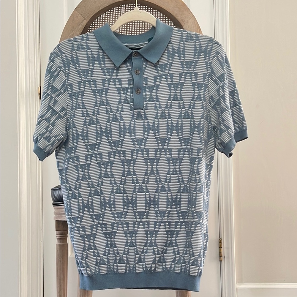Perry Ellis Light Blue Textured Polo